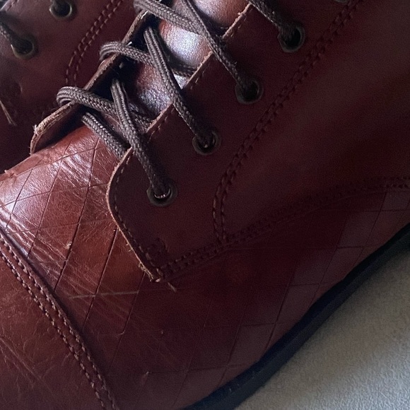 LEATHER COLLECTION Lace-Up Ankle Booties 5/8” Heel Brown Leather Women’s… - Picture 11 of 14
